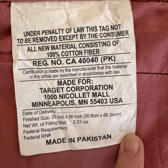 Casaluna/ Casa Luna pillow case cover sham pink linen. Queen - Picture 5 of 6